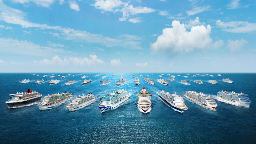 Fleet of cruise ships